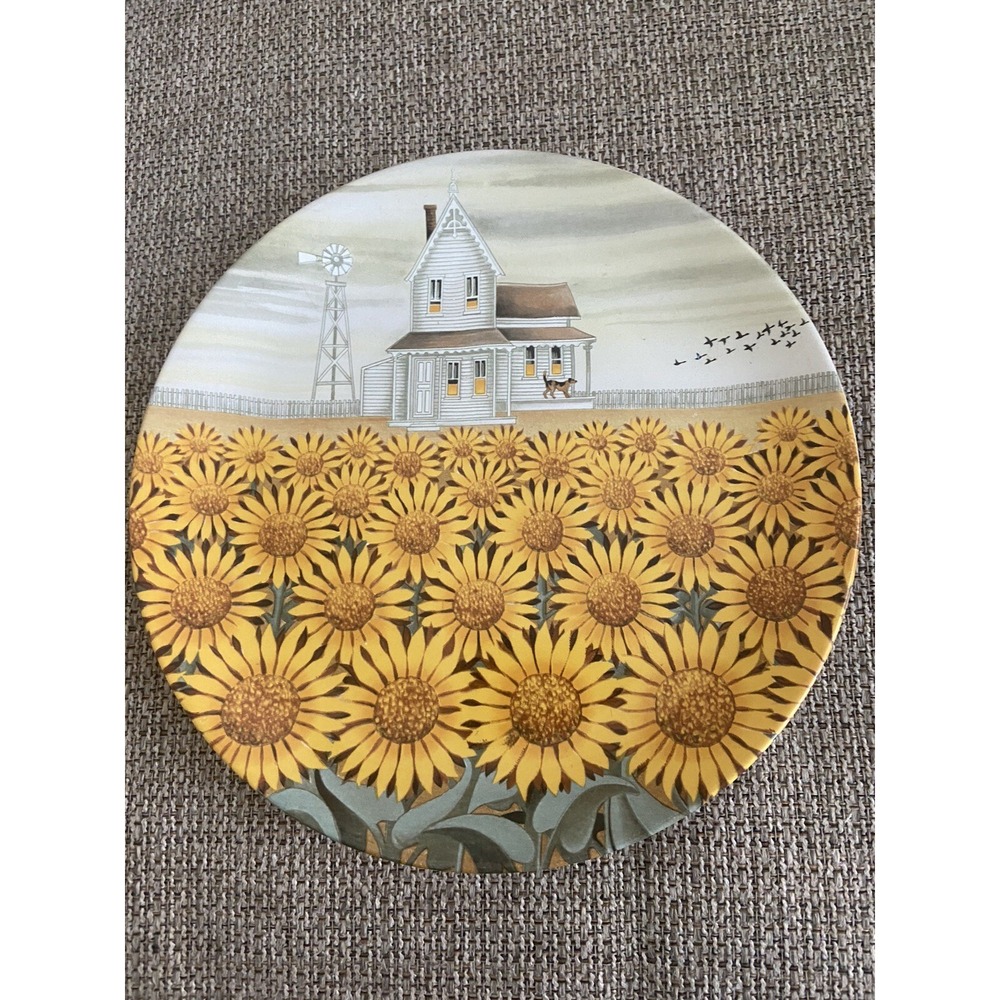 "Sunflowers" Vintage Lowell Herrero Vandor Plate  1982 Excellent Condition G10